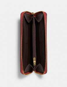Wallet Coach tipo acordeón con cremallera y estampado floral de corazón